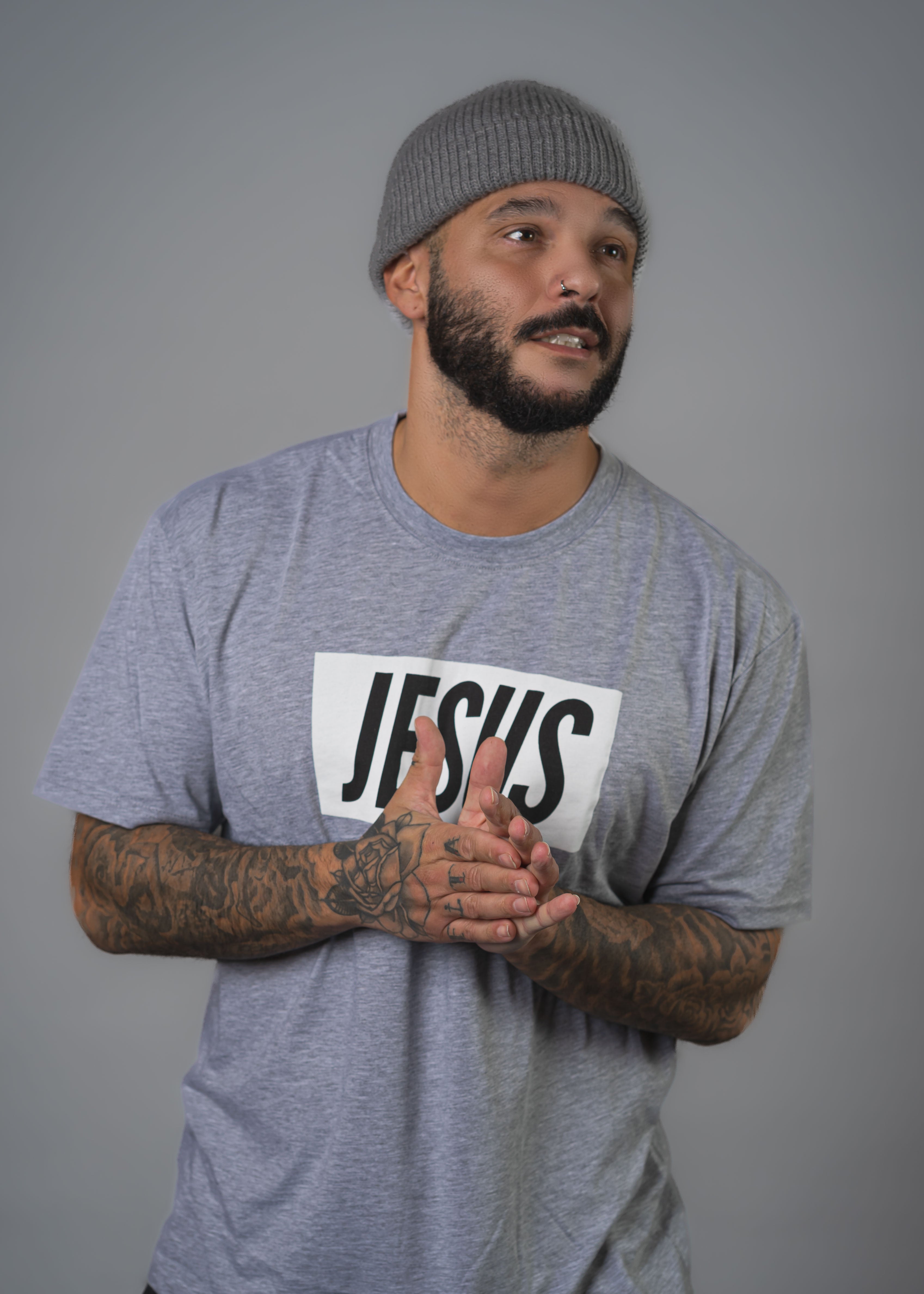 Jesus T-Shirt Grau