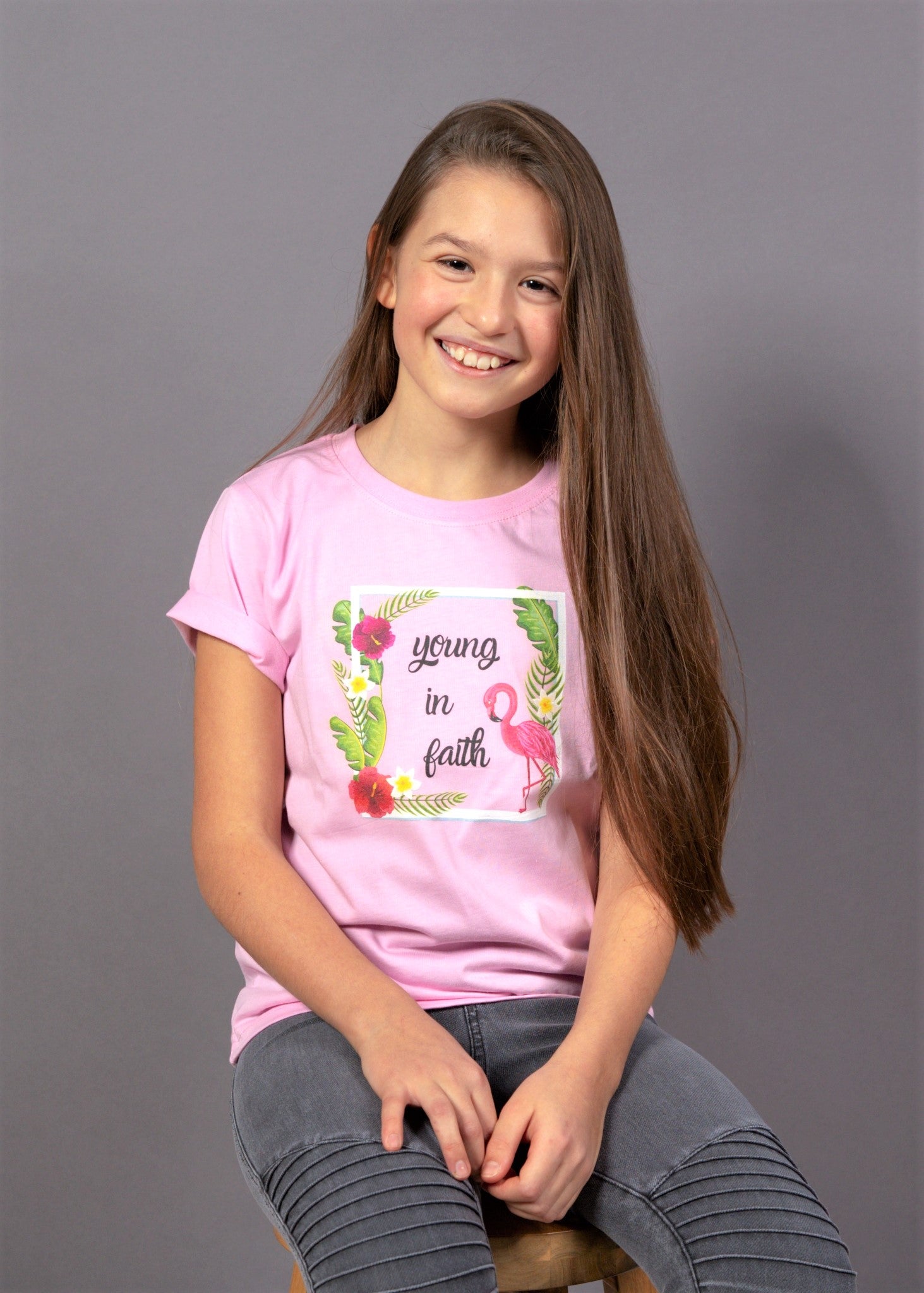 Young in Faith T-Shirt Rosa