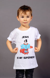 Jesus Is My Superhero T-Shirt Weiss