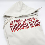 Lade das Bild in den Galerie-Viewer, All Things Are Possible Hoodie Grau
