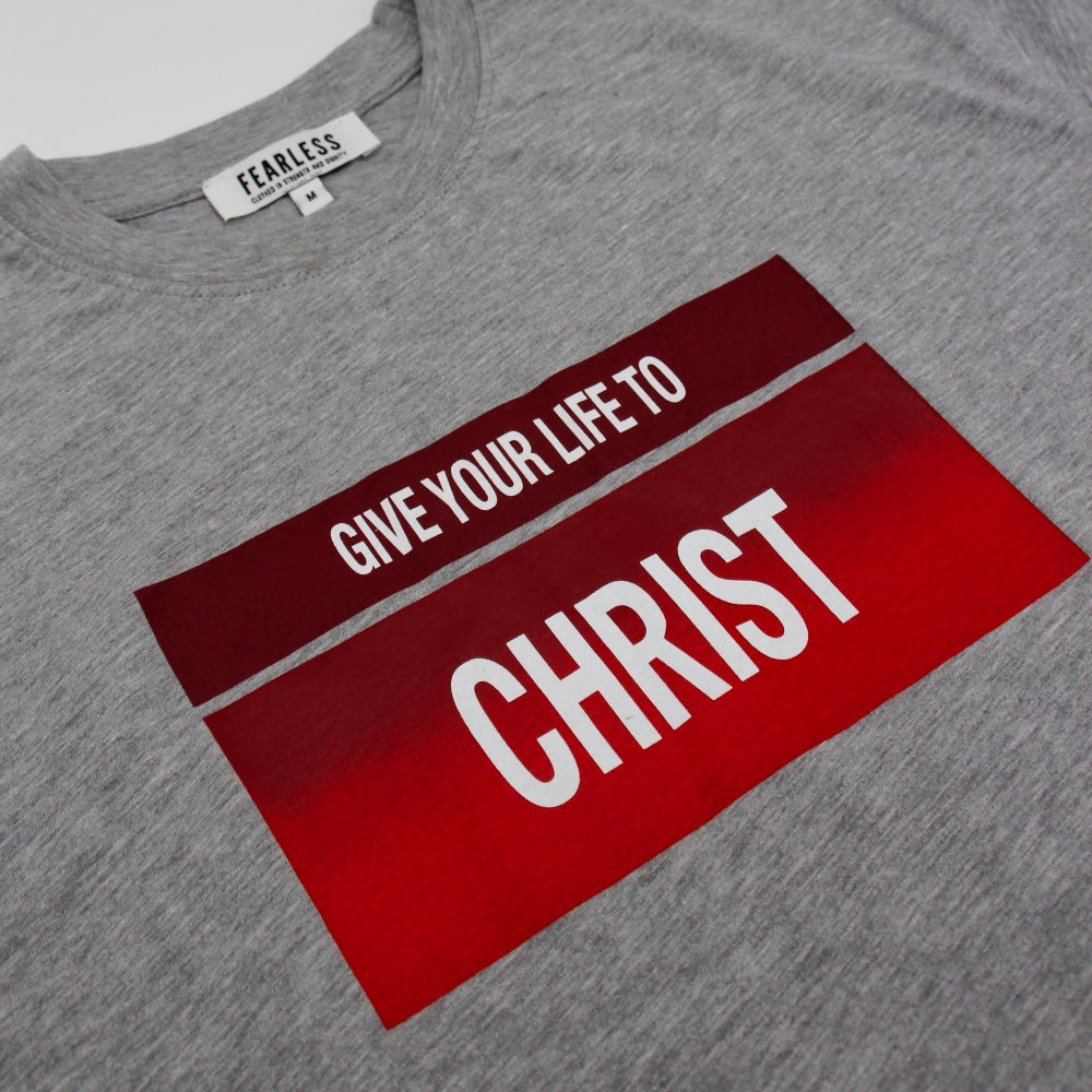 Give Your Life Christ T-Shirt Grau