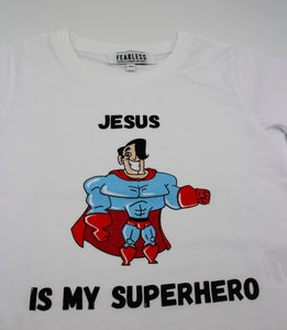 Jesus Is My Superhero T-Shirt Weiss