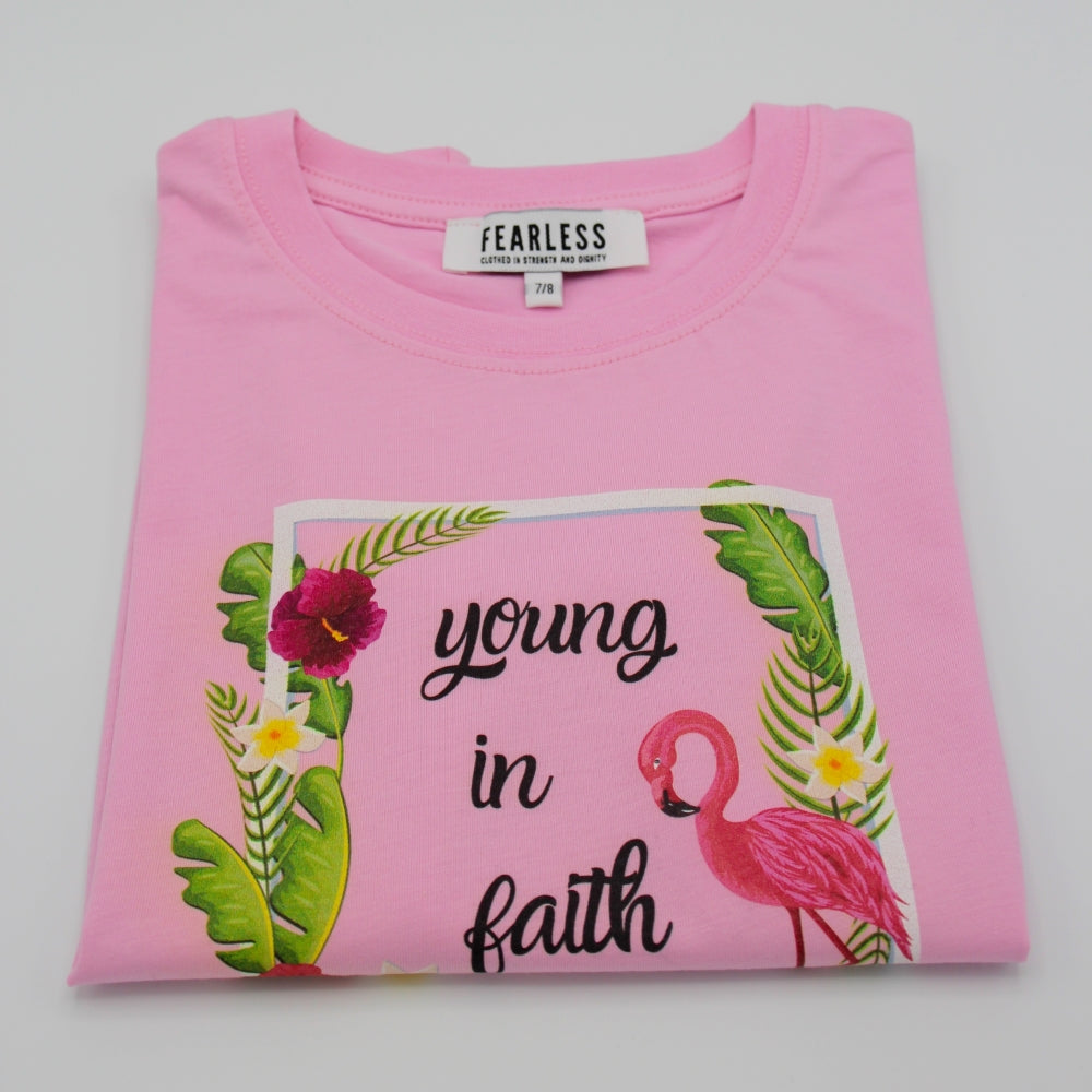 Young in Faith T-Shirt Rosa